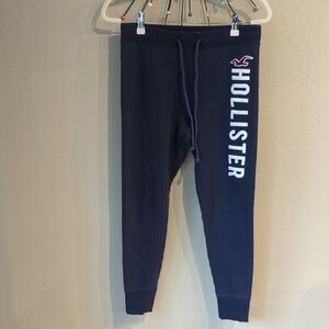 Y2K Hollister Pull On Pants Navy Blue Embroidered Spell out Bird Medium